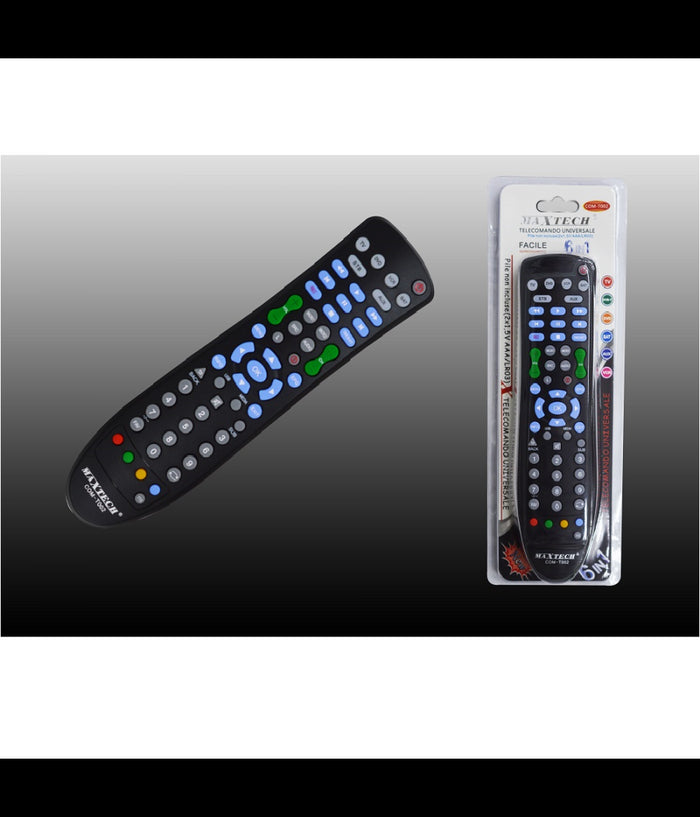Telecomando Universale Programmabile 6in1 Per Tutte Le Tv Dvb-t Dvd Sat Aux Vcr         