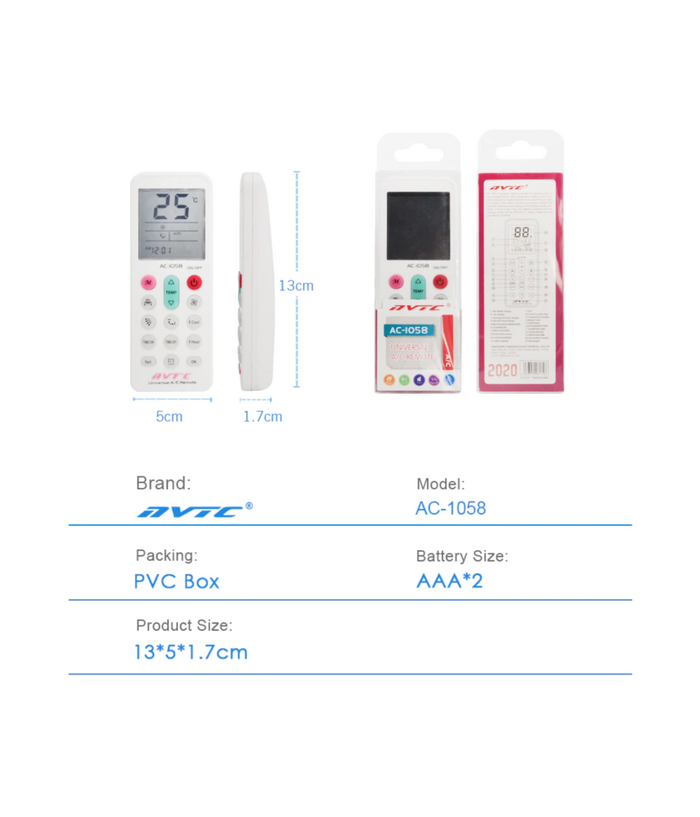 Telecomando Universale Sostitutivo Condizionatore D'aria Climatizzatore Q-yk1058         
