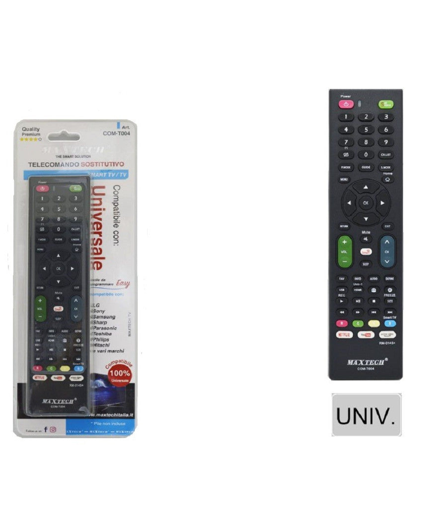 Telecomando Universale Sostitutivo Smart Tv / Tv Facile Da Programmare Com-t004         