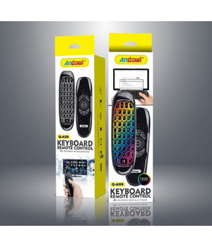 Telecomando Wireless Ricaricabile Tastiera Remota Air Mouse Rgb Q-a09 Smart Tv Box         