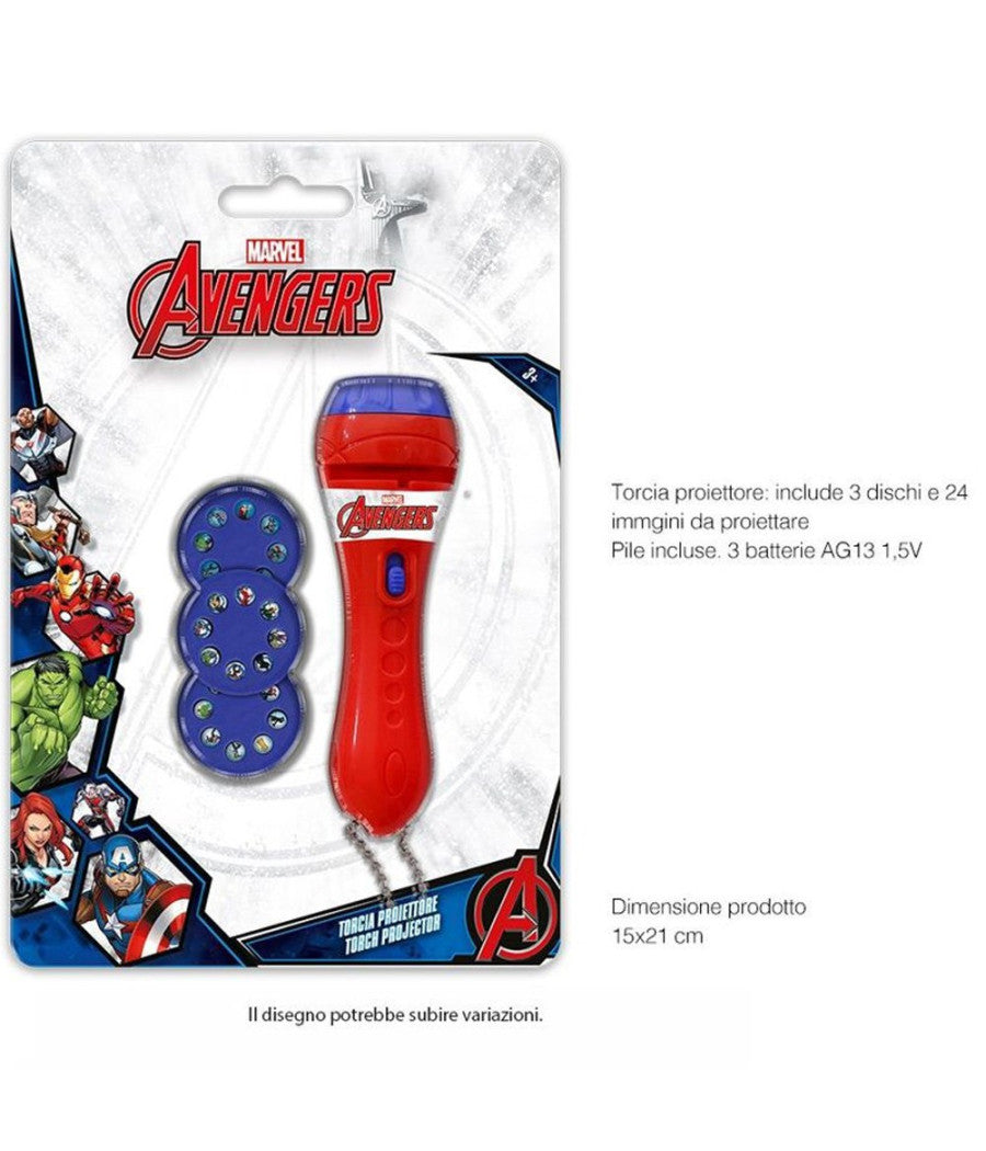 Torcia Proiettore Avengers Marvel 24 Immagini Da Proiettare Gioco Bambini         