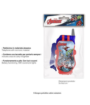 Telefono A Pile Avengers Marvel Gioco Giocattolo Bambini Con Luci E Suoni         