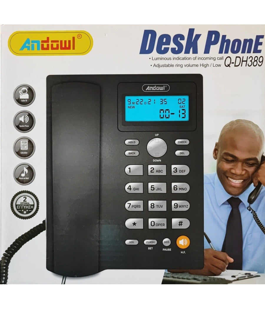 Telefono Fisso Con Cavo Da Scrivania Funzione Di Richiamata Ufficio Casa Q-dh389         