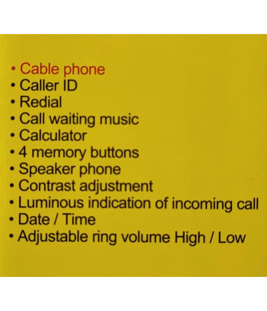 Telefono Fisso Con Cavo Da Scrivania Funzione Di Richiamata Ufficio Casa Q-dh389         