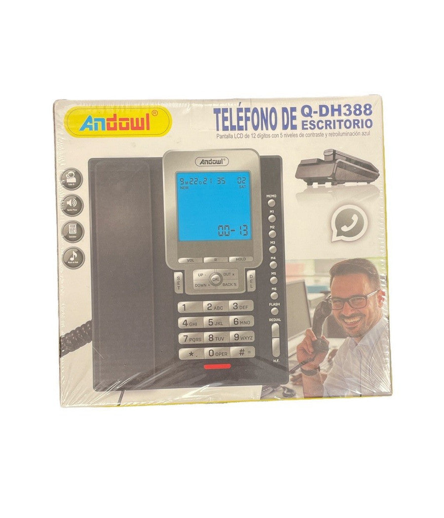 Telefono Fisso Con Cavo Q-dh388 Display Lcd A 12 Cifre Scrivania Ufficio Casa         