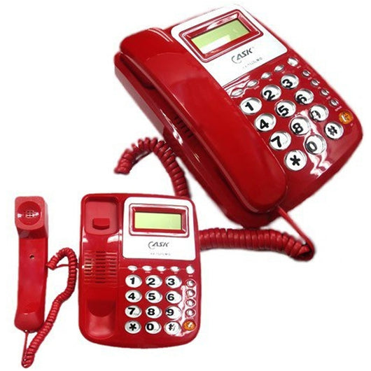 Trade Shop - Telefono Fisso Da Tavolo Con Tasti Grandi Retro Illuminati Luce Funzione Muto -