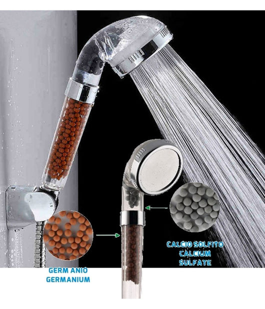 Telefono Soffione Per Doccia Doccetta Depuratore Ionizzante Con Sali Minerali         