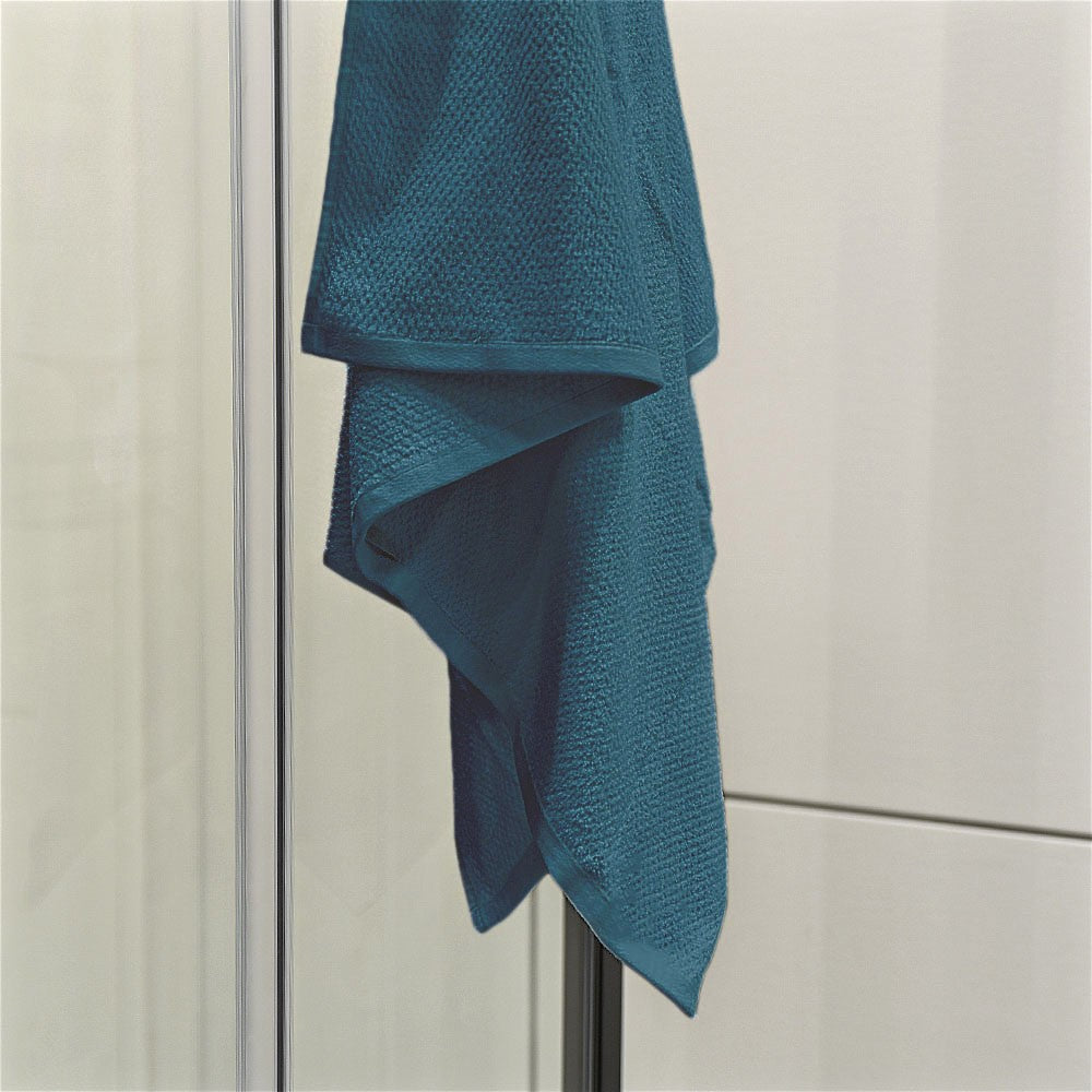 Telo bagno per doccia 90x140 cm turchese cobalto in cotone 100%