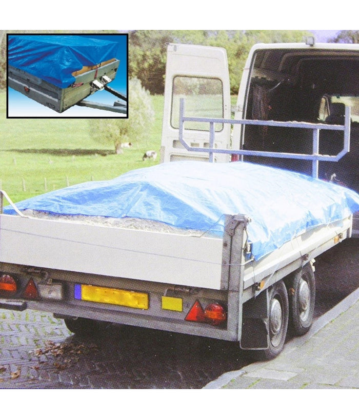 Telo Copertura Carico Rimorchi Camion 250x140cm + 4 Cinghie Protezione         