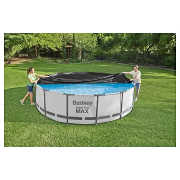 Trade Shop - Telo Copripiscina Telone Copertura Piscina Con Struttura 366cm Con Fori Drenaggio 58037 -