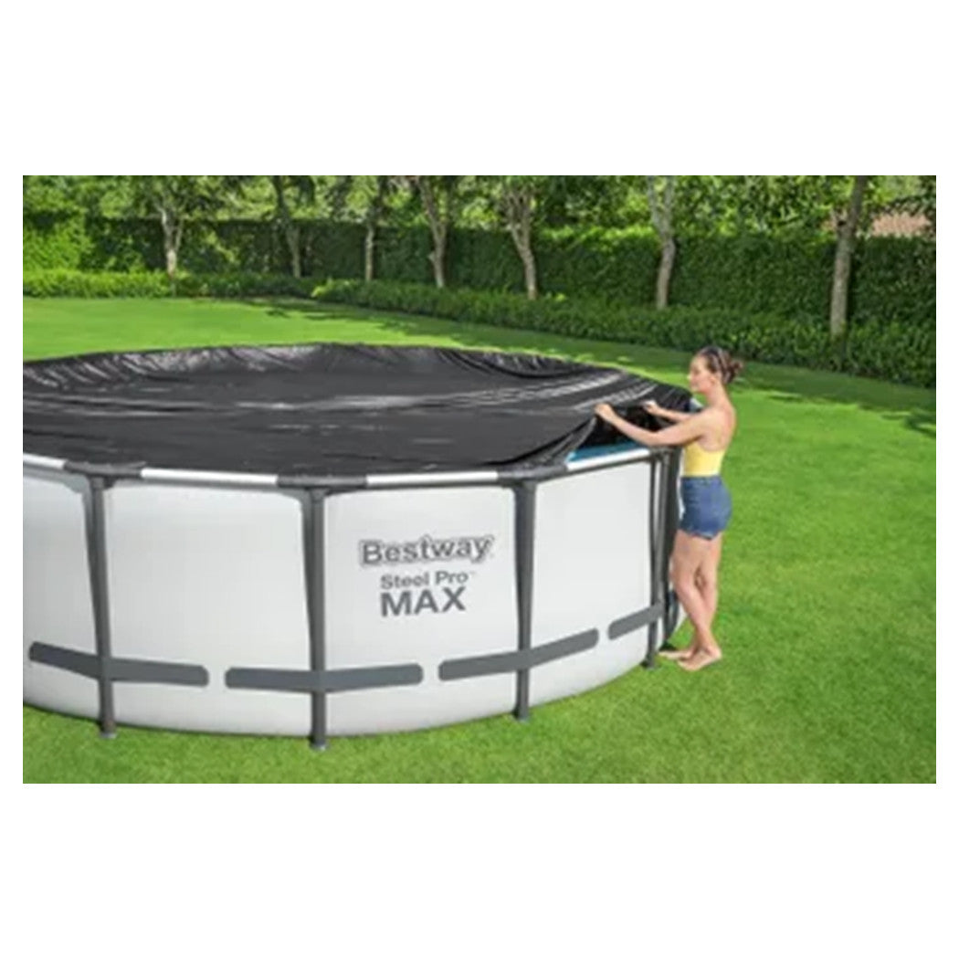 Trade Shop - Telo Copripiscina Telone Copertura Piscina Con Struttura 366cm Con Fori Drenaggio 58037 -