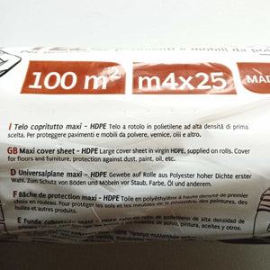Telo copritutto maxi 4x25mt da imbianchino per proteggere da oli pittura polvere