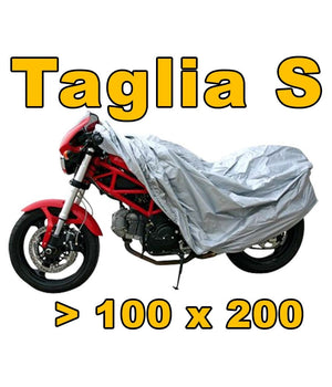 Telo Cover Copri Moto Scooter Bicicletta Polietilene Argento Taglia S 100 X 200         