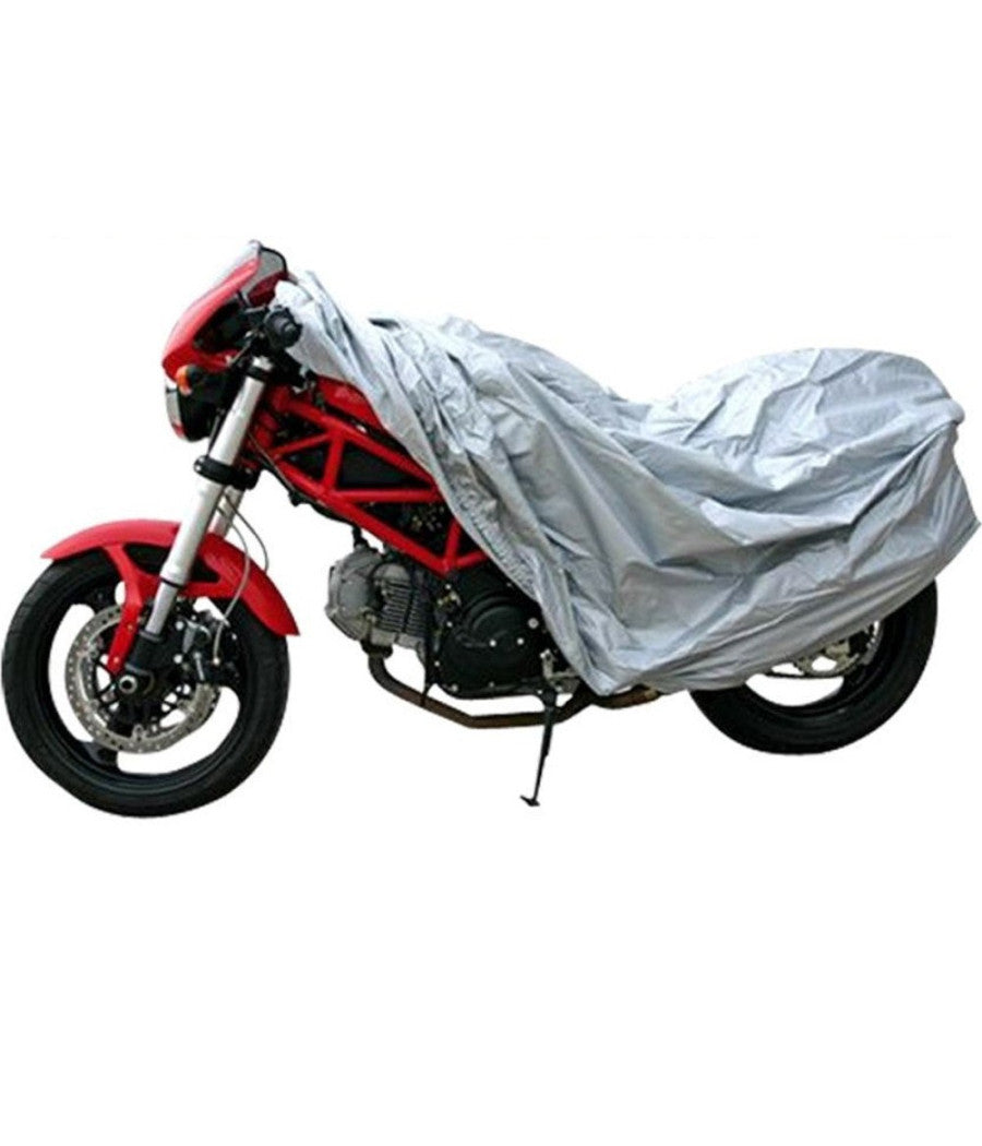 Telo Cover Copri Moto Scooter Bicicletta Polietilene Argento Taglia S 100 X 200         