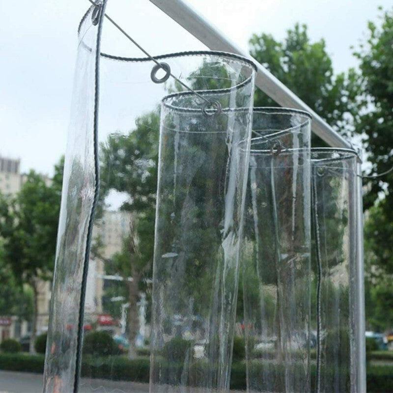 Telo PVC Cristal 5x4m, Spessore 0,65MM, 750g/m² - Trasparente IGNIFUGO con Occhielli 25cm - Resistente UV & Impermeabile - Made in Italy