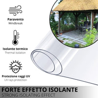 Telo PVC Trasparente 4x4m, 0,50mm Spessore, 650g/m² - Telo Cristal con Occhielli Ogni 25cm - Anti-UV, Impermeabile - Qualità Made in Italy