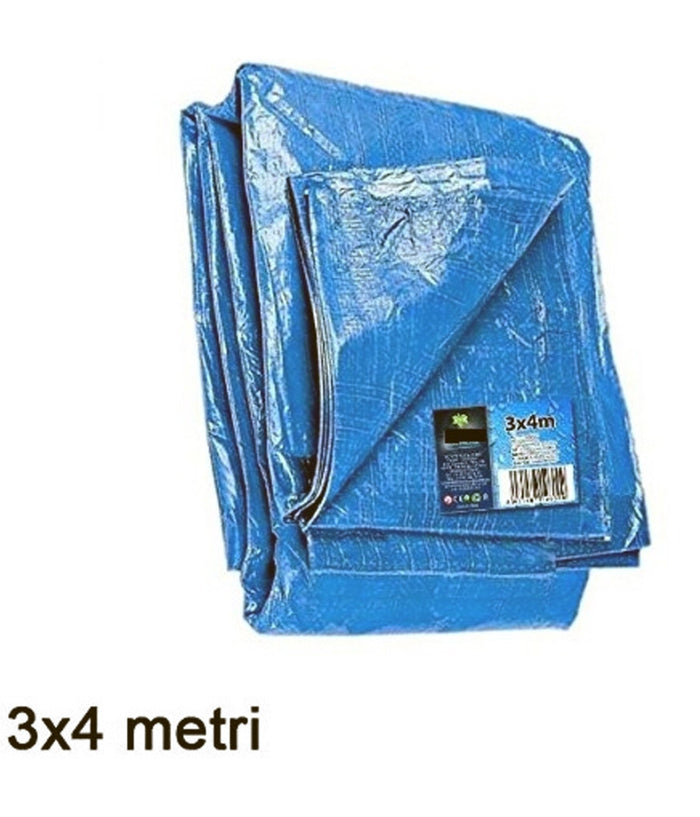 Telo Impermeabile Copritutto 3x4mt Telone N Polietilene Colore Blu Per Auto Moto         
