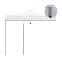 Telo laterale 6x2mt bianco impermeabile con porta avvolgibile per gazebo richiudibile 3x6mt