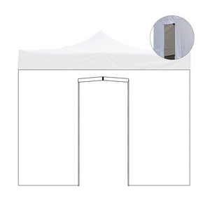 Telo laterale 6x2mt bianco impermeabile con porta avvolgibile per gazebo richiudibile 3x6mt