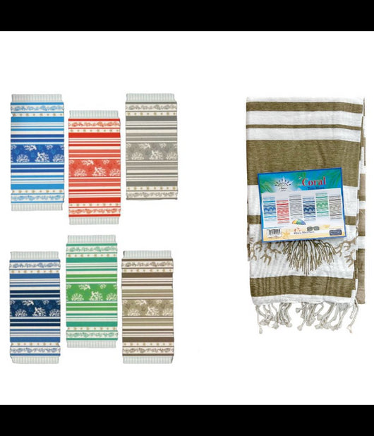 Telo Mare Corallo Asciugamano Sottile Sport Spiaggia Piscina Vari Colori 90x170         