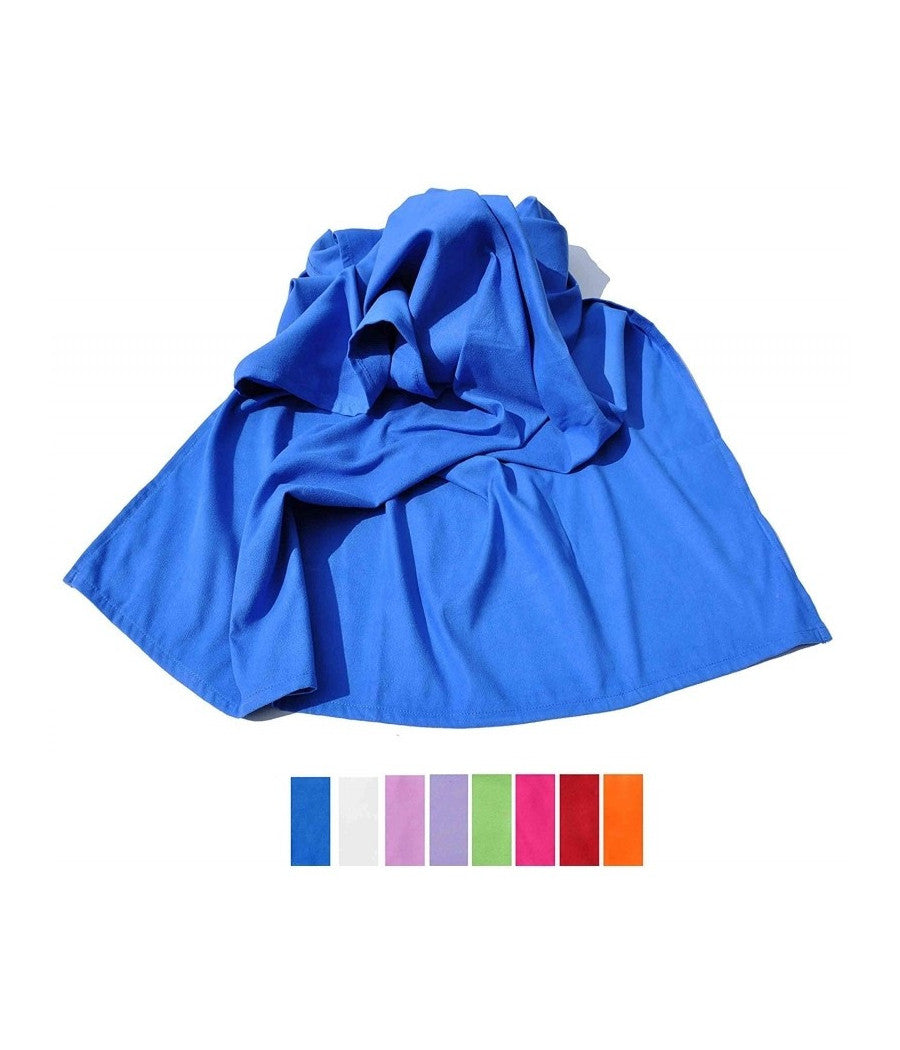 Telo Mare Microfibra Con Tasche Vari Colori Coprilettino Sdraio Piscina Spiaggia         
