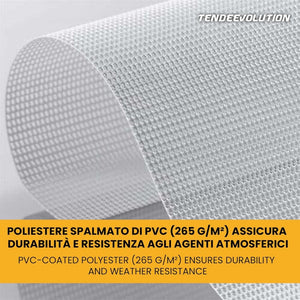 Telo PVC OSCURANTE Impermeabile Bianco | Telone Occhiellato Ogni 50CM 850g/mq | Copertura Esterna | 4x7m | Resistente Multiuso