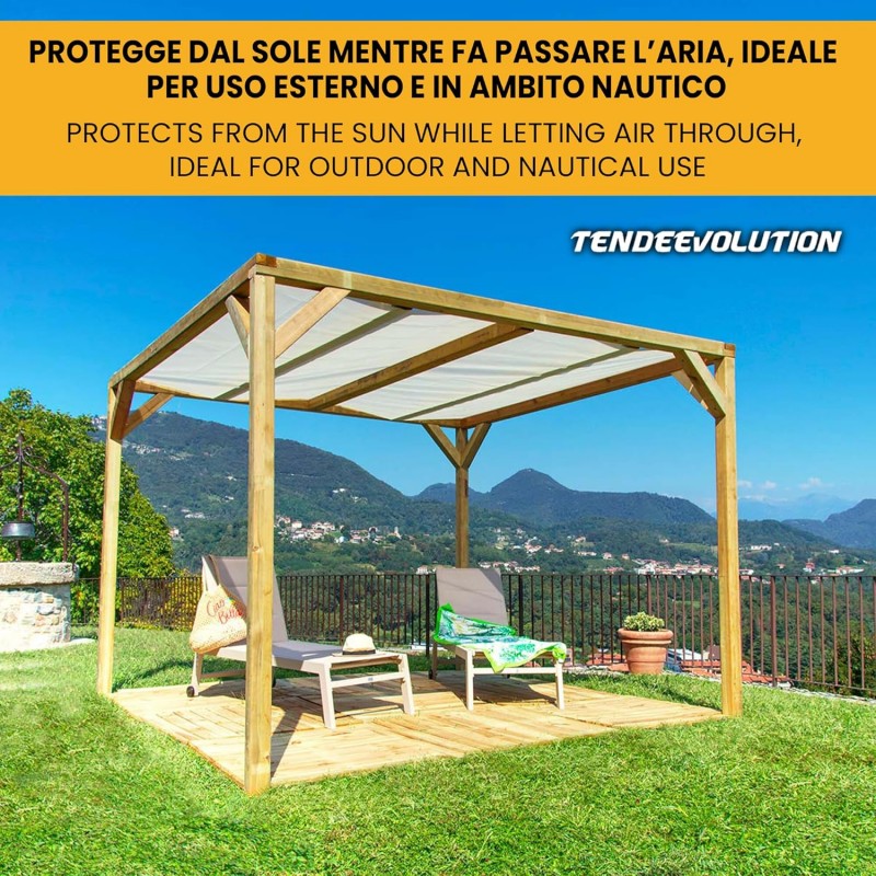 Telo PVC OSCURANTE Impermeabile Bianco | Telone Occhiellato Ogni 50CM 850g/mq | Copertura Esterna | 4x7m | Resistente Multiuso