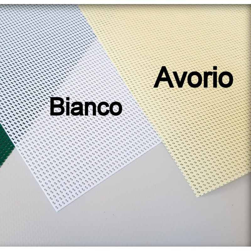 Telo PVC MICROFORATO Ombreggiante Bianco | Telone Occhiellato Ogni 50CM 350g/mq | Copertura Esterna | 6x7m | Resistente Multiuso