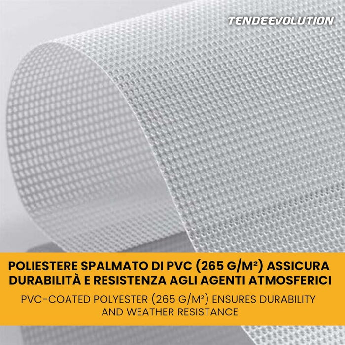 Telo PVC MICROFORATO Ombreggiante Bianco | Telone Occhiellato Ogni 25CM 350g/mq | Copertura Esterna | 4x6m | Resistente Multiuso