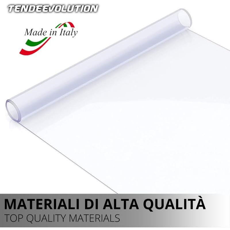 Telo PVC Trasparente - Altezza 140cm, Spessore 0.80mm: Resistente, Impermeabile, Vendita al Metro - Ideale per Interni, Esterni, Uso Industriale