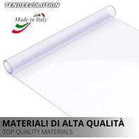Telo PVC Trasparente - Altezza 180cm, Spessore 0.65mm: Resistente, Impermeabile, Vendita al Metro - Ideale per Interni, Esterni, Uso Industriale