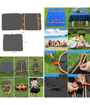 Telo Tappeto Impermeabile Picnic Pieghevole Borsa Coperta Mare Campeggio Viaggio         