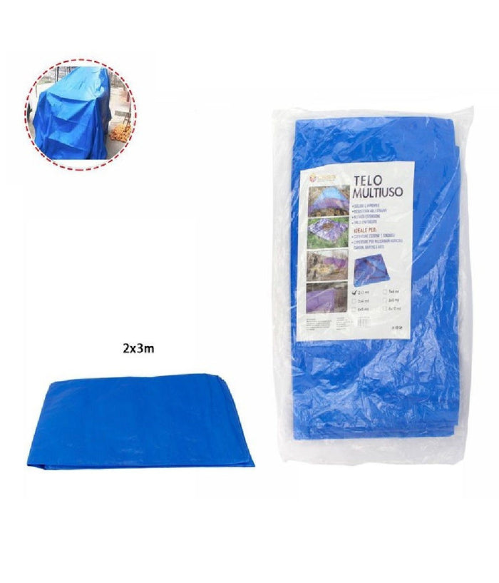 Telo Telone Copertura Impermeabile Blu Multiuso Antistrappo Misura 2x3 Mt 69436         