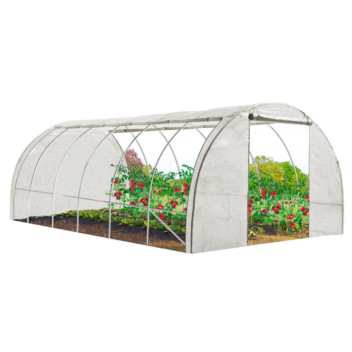 IDMarket - Telone di ricambio da 130 g/m² per serra 4 stagioni bianca da 18m² CRIMÉE