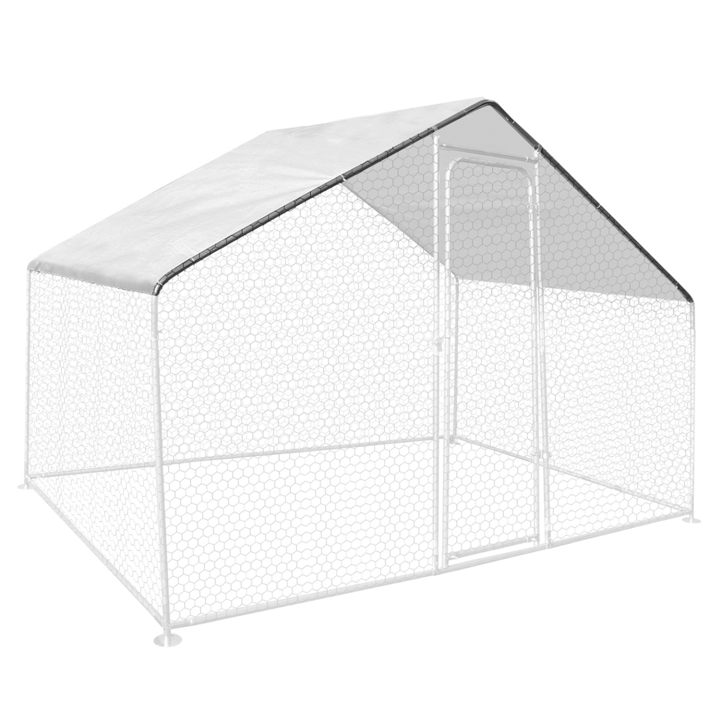 IDMarket - Telone impermeabile bianco 3,4x1,90 M 150 gr per recinti avicoli