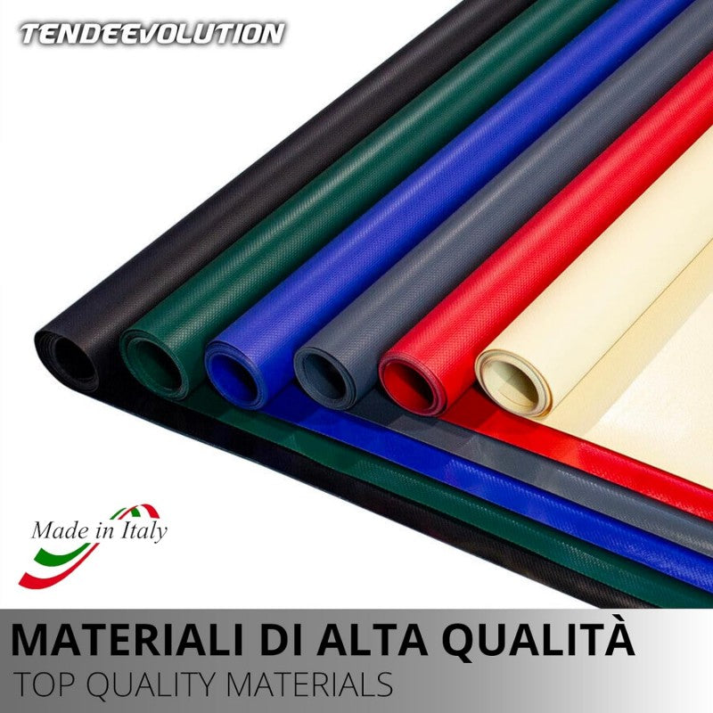 Telone PVC Rosso Altezza 250CM, 680g/mq - Taglio Mezzo Metro Lineare - Impermeabile e Resistente