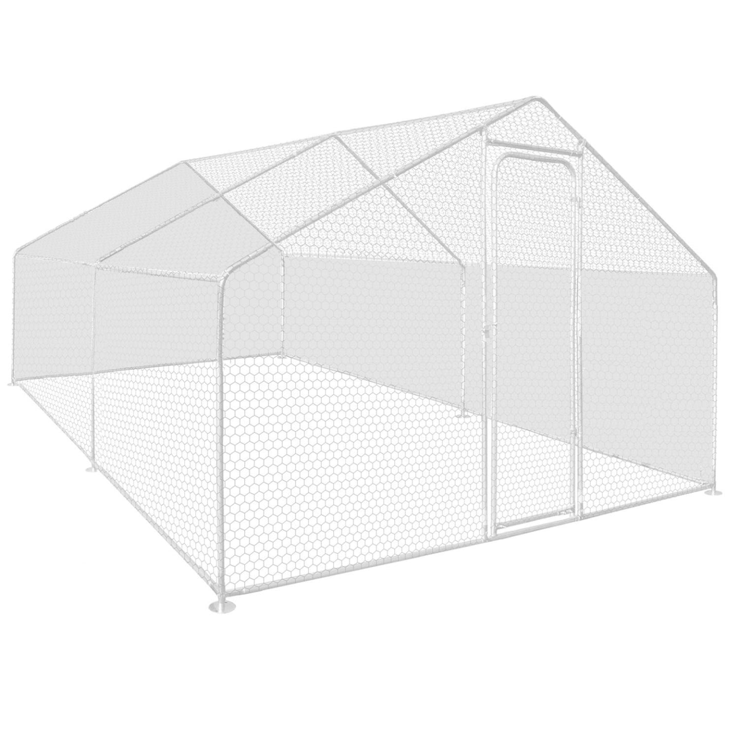 IDMarket - Teloni impermeabili bianchi 1 retro + 2 lati 150 gr per recinti avicoli