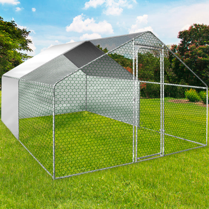 IDMarket - Teloni impermeabili bianchi 1 retro + 2 lati 150 gr per recinti avicoli