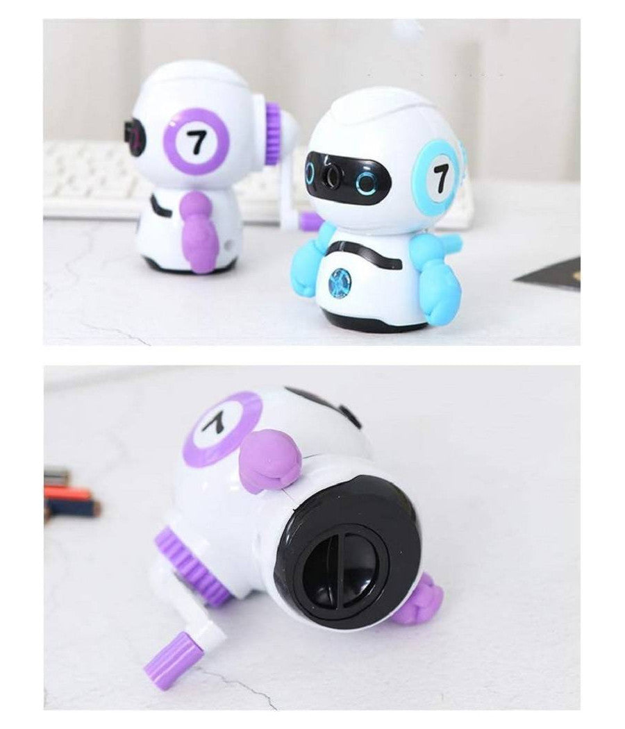 Temperamatite Design Robot Manuale Con Manico Desktop Per Studenti Ufficio Scuola         