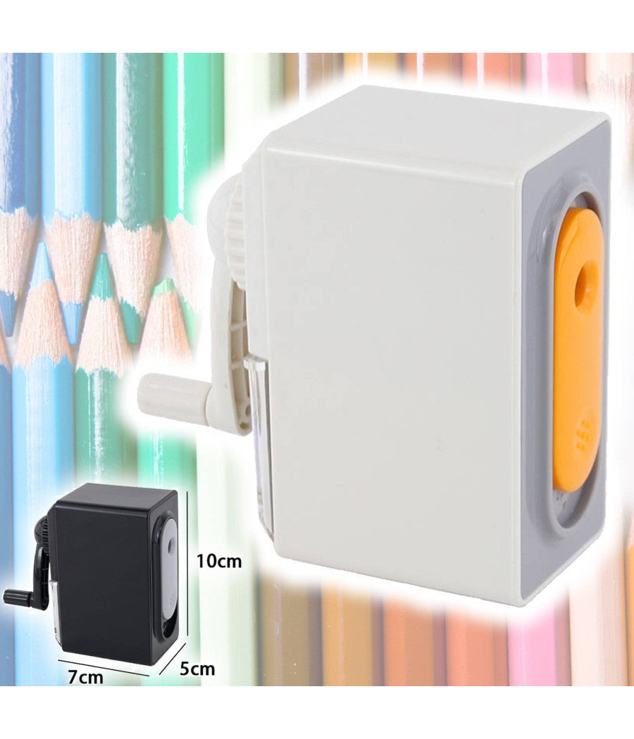 Temperamatite Scrivania A Manovella Con Contenitore Tempera Matite Casa Ufficio         