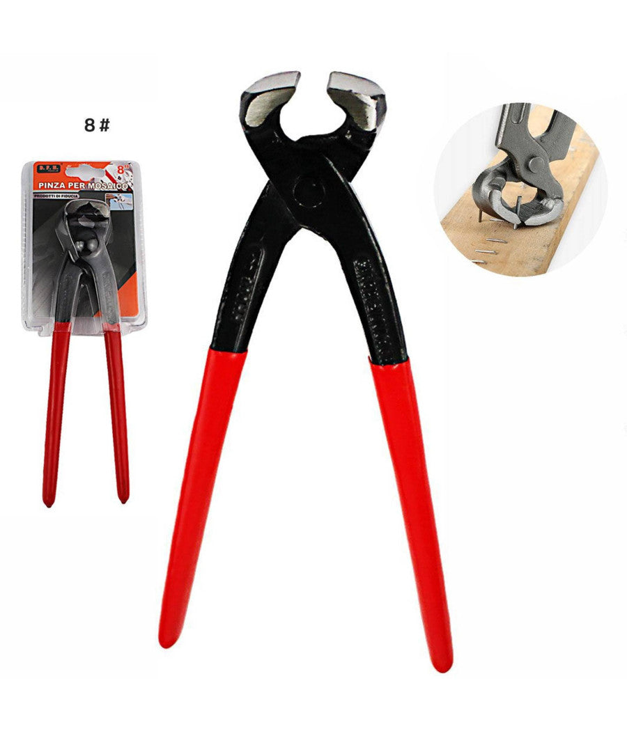 Tenaglia Per Ferraioli Cementisti Carpentiere 8" In Acciaio Cromo Vanadio 21 Cm         