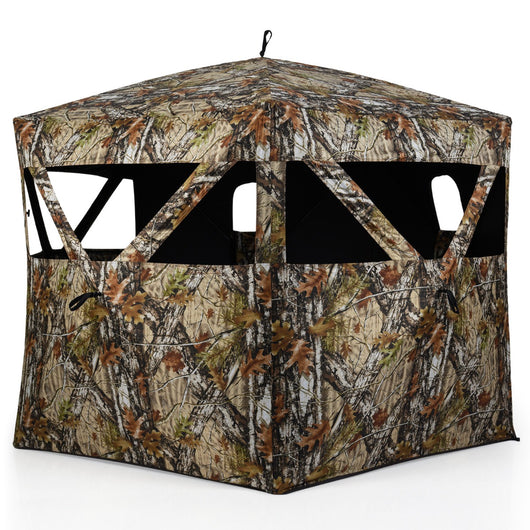 Tenda mimetic a scomparsa per caccia a cervi porta apribile, Tenda da portatile con finestre silenziose Marrone-Tende