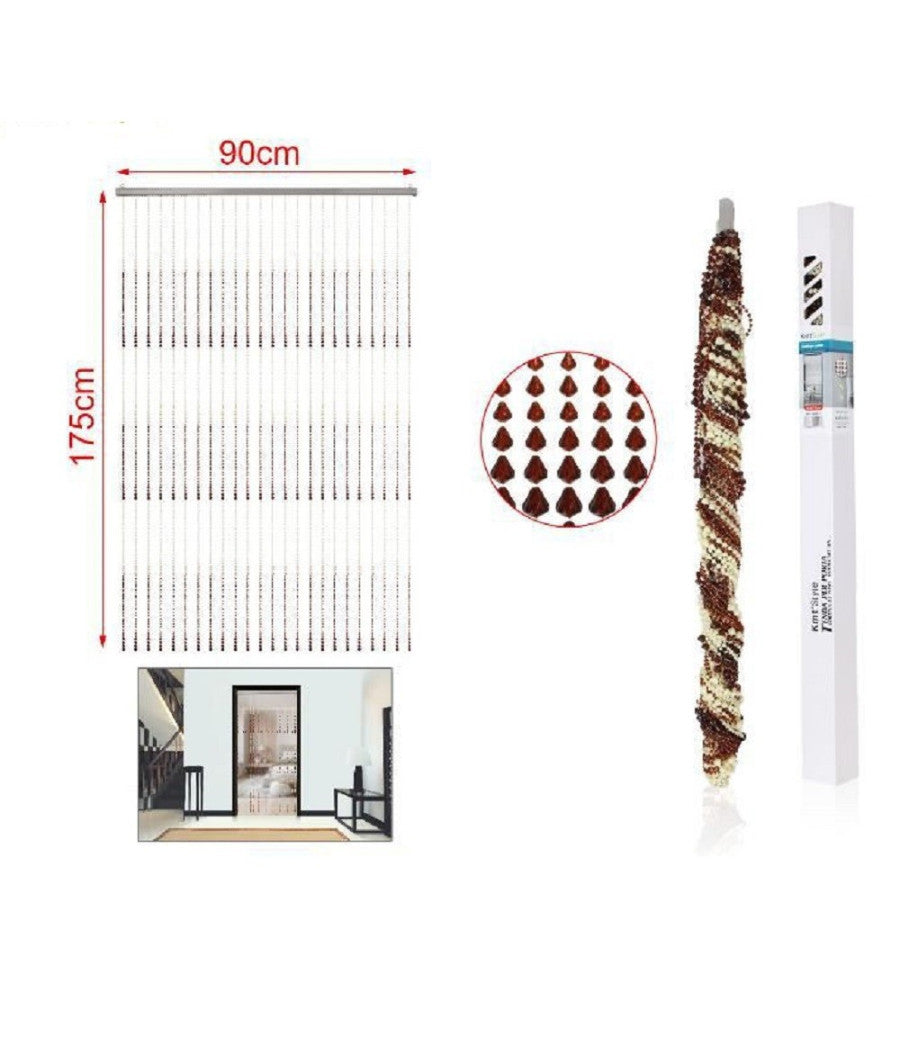 Tenda A Fili Con Perline Colorate Supporto Per Porta 90x175 Cm Moschiera 2002913         