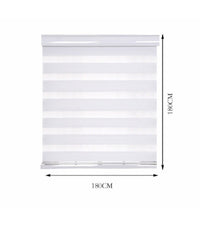 Tenda A Rullo Doppio Oscurante Interni Senza Foratura Avvolgibile Finestre Porte  Bianco   -180x180cm   -