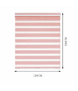 Tenda A Rullo Doppio Oscurante Interni Senza Foratura Avvolgibile Finestre Porte  Rosa   -120x180cm   -