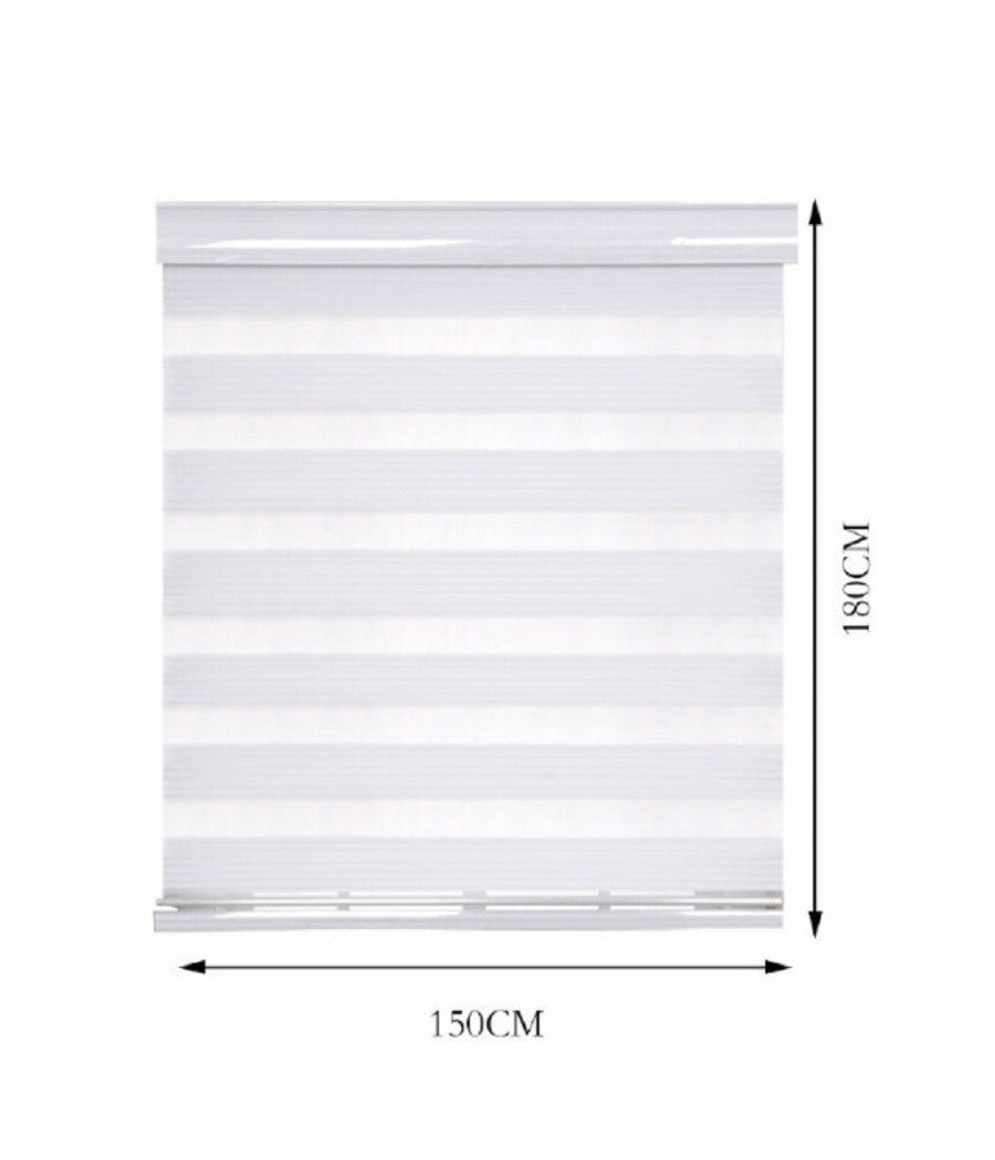 Tenda A Rullo Doppio Oscurante Interni Senza Foratura Avvolgibile Finestre Porte         