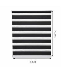 Tenda A Rullo Doppio Oscurante Interni Senza Foratura Avvolgibile Finestre Porte  Nero   -180x180cm   -