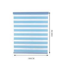 Tenda A Rullo Doppio Oscurante Interni Senza Foratura Avvolgibile Finestre Porte  Azzurro   -180x180cm   -