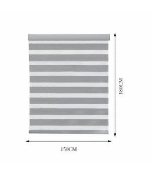 Tenda A Rullo Doppio Oscurante Interni Senza Foratura Avvolgibile Finestre Porte  Grigio   -150x180cm   -