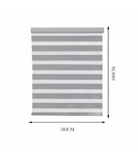 Tenda A Rullo Doppio Oscurante Interni Senza Foratura Avvolgibile Finestre Porte  Grigio   -180x180cm   -